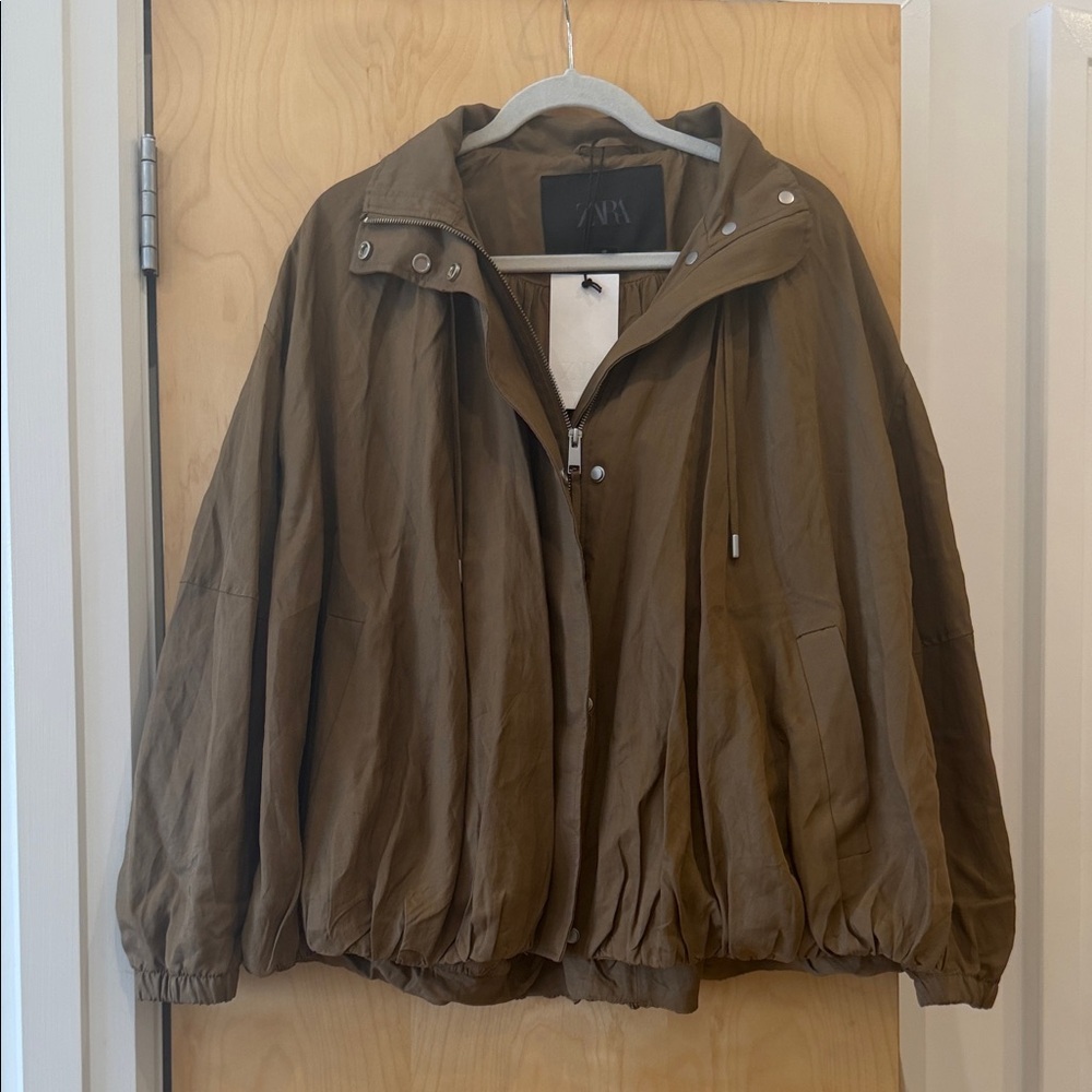 NWT Zara Olive Green Relaxed Jacket